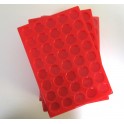 A3-PLATEAU 40 CASES PLASTIQUE ROUGE CASES RONDES PAR 100