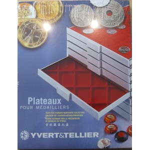 YVERT & TELLIER MEDAILLIER 48 CASES FOND ROUGE LE LOT DE DIX