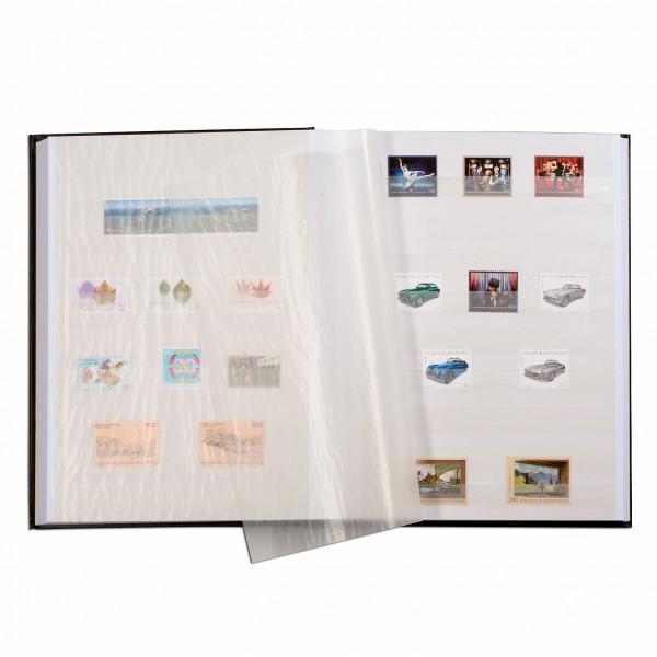 60 pages blanches et intercalaires en cristal non ouatiné Star Collect 700050 Porte-timbres bleu 