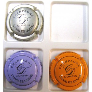 DUGNE CHARLES INITIALES ARGENT, LILAS ET JAUNE-ORANGE