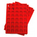 D1-PLATEAU 40 CASES CARREES CLIPSABLES VELOURS ROUGE