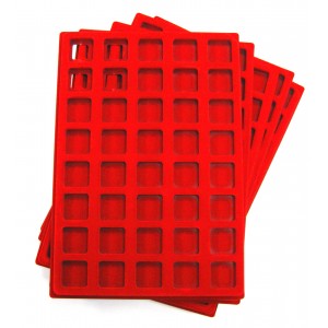 D1-PLATEAU 40 CASES CARREES CLIPSABLES VELOURS ROUGE