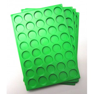 A14-PLATEAU 40 CASES RONDES PLASTIQUE VERT PAR 10