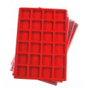 G1-PLATEAU 24 CASES VELOURS ROUGE AVEC COUVERCLE