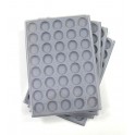 A39-PLATEAU 40 CASES RONDES PLASTIQUE GRIS + COUVERCLE