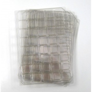 A51-PLATEAU 40 CASES CARREES EN PLASTIQUE TRANSPARENT