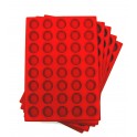 B3-PLATEAU 40 CASES RONDES VELOURS ROUGE PAR 100