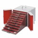 LEUCHTTURM VALISETTE CARGO MB10 PLEINE AVEC 10 MEDAILLIERS 48 CASES BORDEAUX