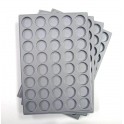 A17-PLATEAU 40 CASES RONDES PLASTIQUE GRIS PAR 10